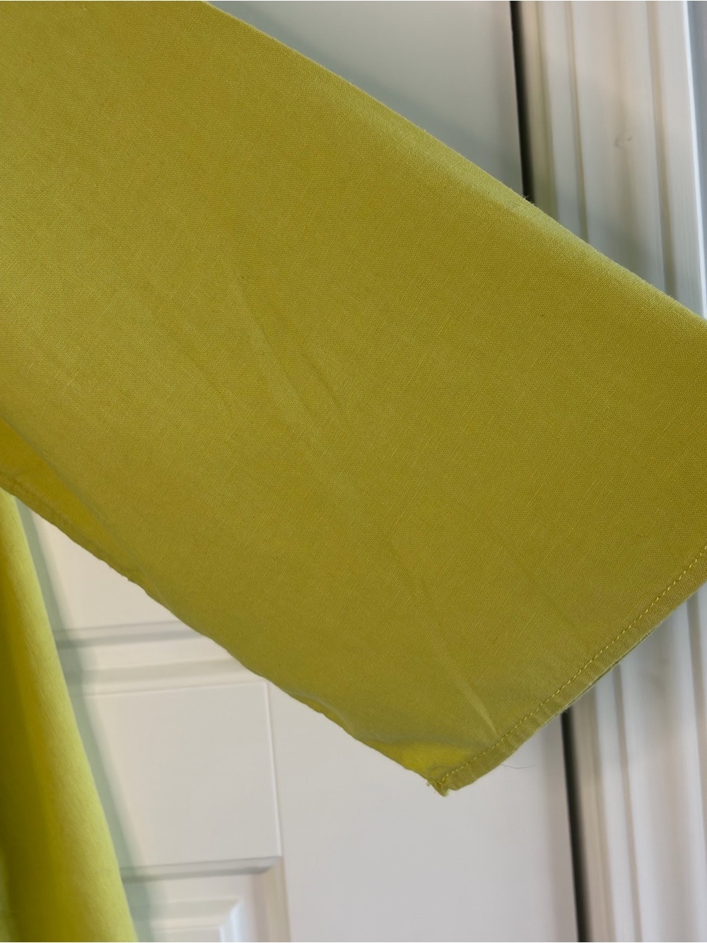 Calypso St. Barth Linen Blend Tunic Top Coastal Resort Shirt Lemon Lime Size 1X - Picture 5 of 15
